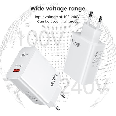 120W mobile phone quick charge plug For iPhone 13 Samsung S22 Xiaomi-PA00347-Veeddydropshipping