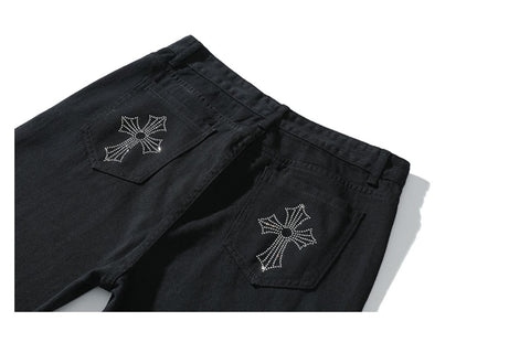 Hiphop Jeans Straight Trousers Men Jeans  Boyfriend-MF00543-Veeddydropshipping