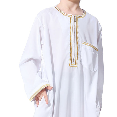 Spring And Autumn Teen Boys Solid Color Long Sleeve Robe Zipper-TB00915-Veeddydropshipping
