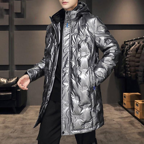 eiderdown warm down jacket men&#39;s bright face down jacket-MF01183-Veeddydropshipping