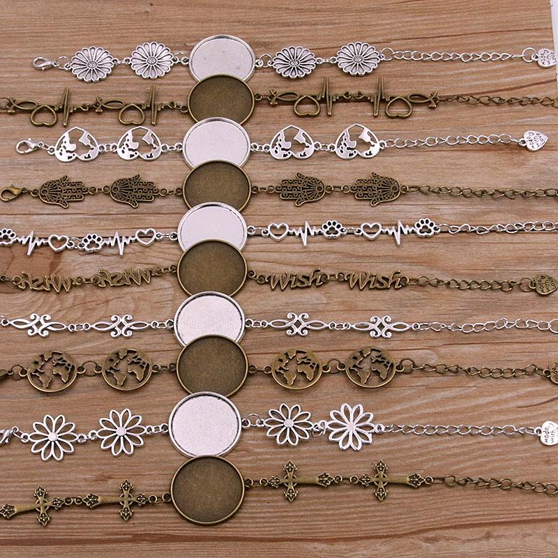 Metal Zinc Alloy Flower Heart Connector Jewelry Findings DIY -JW01628-Veeddydropshipping