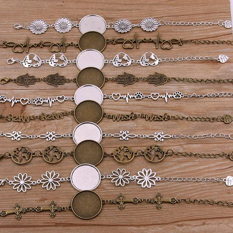 Metal Zinc Alloy Flower Heart Connector Jewelry Findings DIY -JW01628-Veeddydropshipping