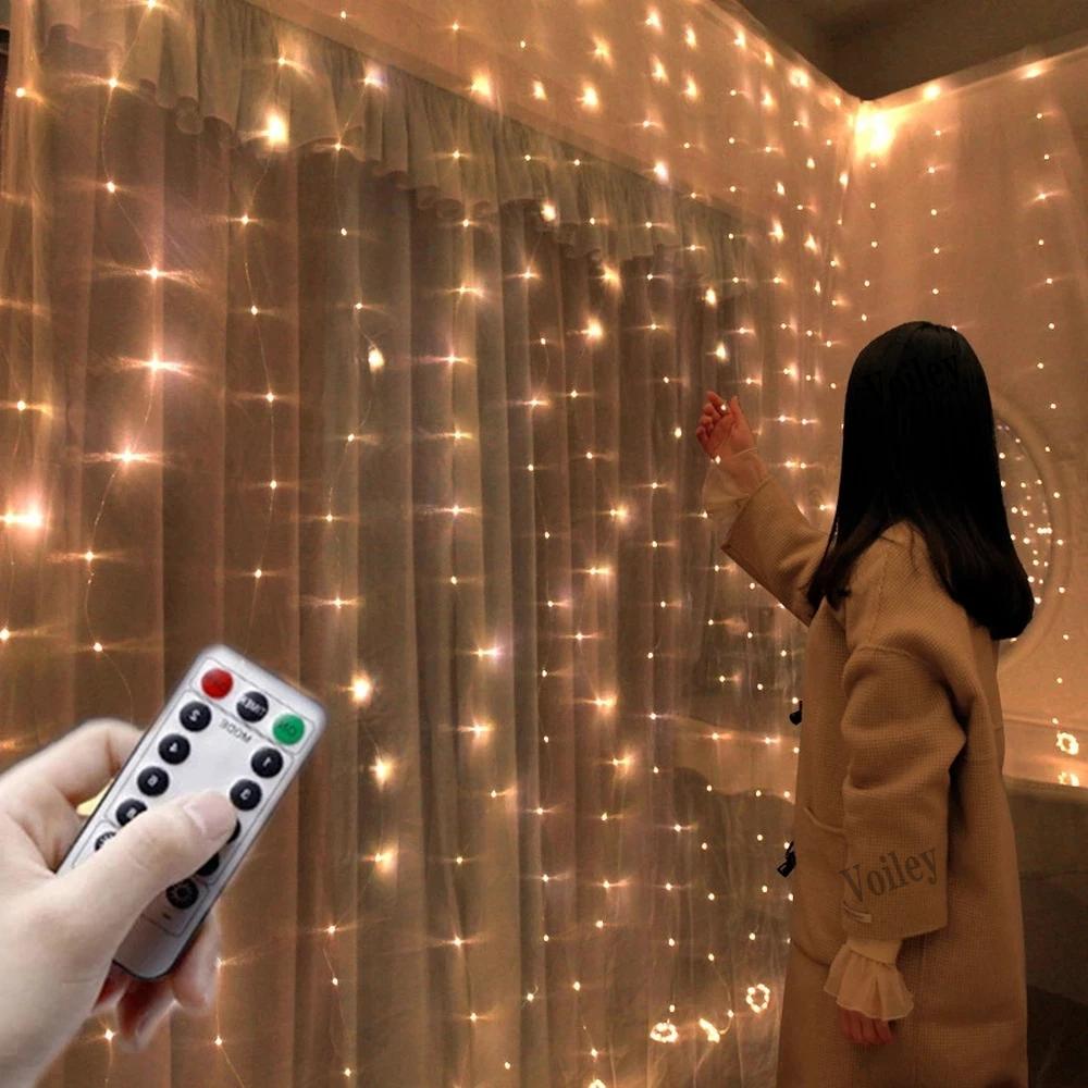 3M USB LED Curtains Festoon Led Light Garlands Christmas Lights Ramadan-TI00918-Veeddydropshipping