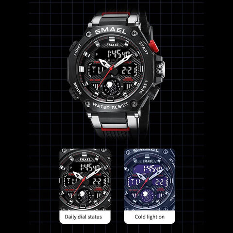 Quartz Wristwatches Sport Army Clock Alarm Dual Display-JW00800-Veeddydropshipping