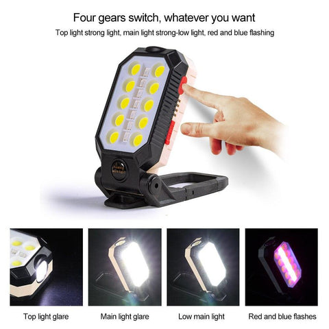 Powerful COB Work Light Rechargeable LED Flashlight Adjustable Waterproof-TI00770-Veeddydropshipping