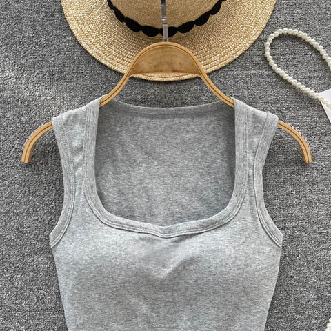 Women Sexy Low-Collar Sleeveless Camisole Tank Tops-WF00324-Veeddydropshipping