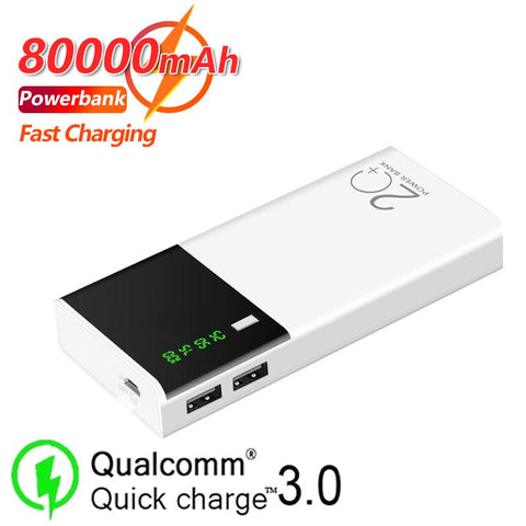 2023 New Original 80000mAh Power Bank Large Capacity Digital Display Dual USB Fast Charging Mobile Power-PA00505-Veeddydropshipping