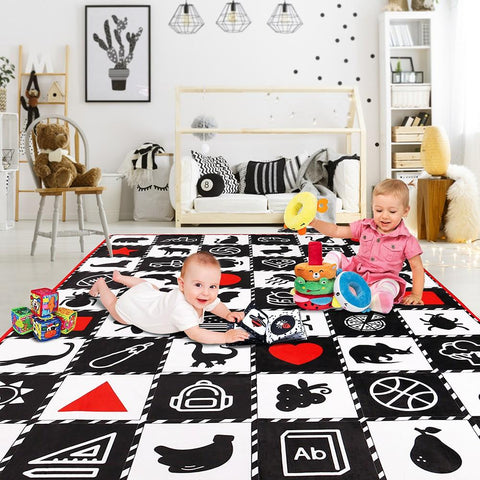 teytoy Tummy Time Training Baby Play Mat - Black and white high contrast-TB00508-Veeddydropshipping