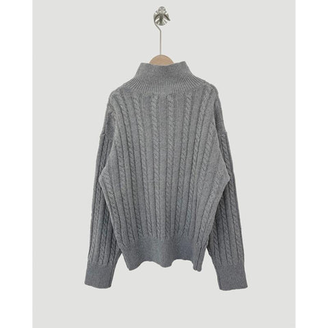 New Solid Color Sweater Long Sleeve Zipper Lady Knitwear-Veeddydropshipping