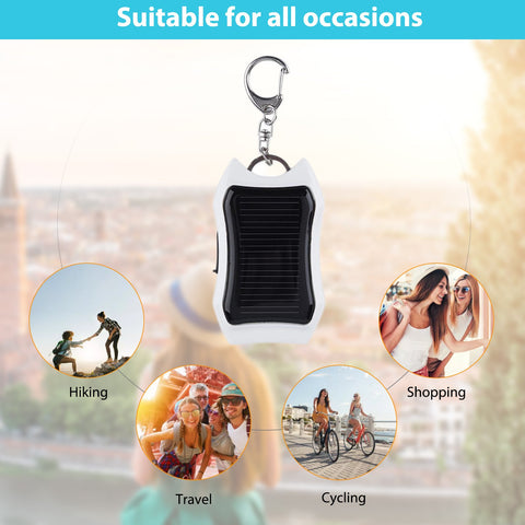1000mAh Solar Power Bank LED Flashlight Portable Outdoor Multifunctioal Lamp Keychain-PA00474-Veeddydropshipping