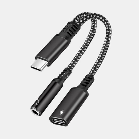 2 In 1 USB C To 3.5mm Headphone Jack Type C Charge Adapter-Veeddydropshipping