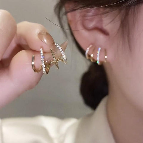 Claws Stud Earrings with Crystal CZ Stone Modern Design Fashion Versatile -JW01450-Veeddydropshipping