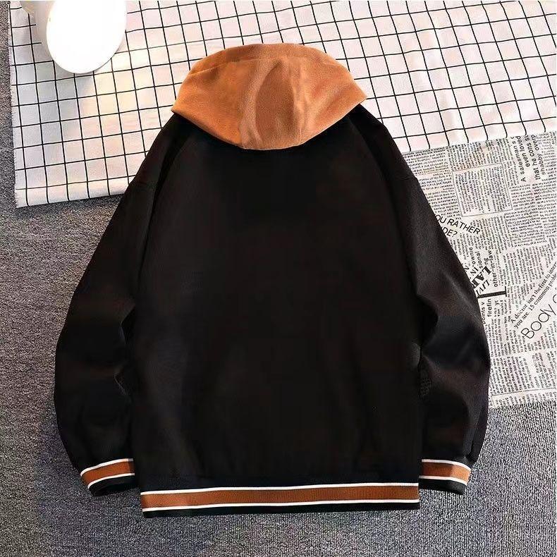 Baseball Suit, Fake Two-piece Fashion, Versatile Hooded2