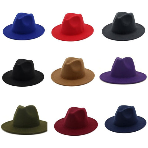 fedora hat women&#39;s 21-color wide brim jazz top-MF01005-Veeddydropshipping