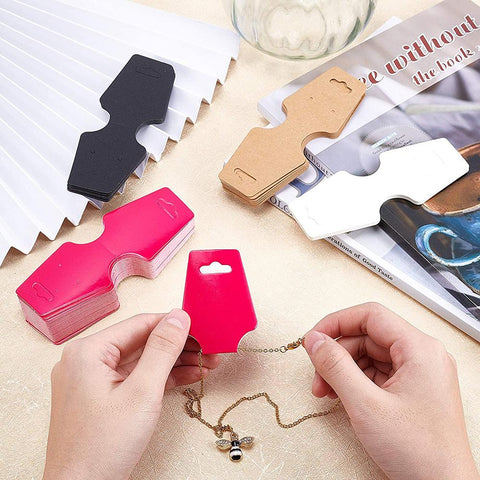 Display Cards Pre-Punched Hanging Jewelry Price Kraft Paper Package -JW01691-Veeddydropshipping