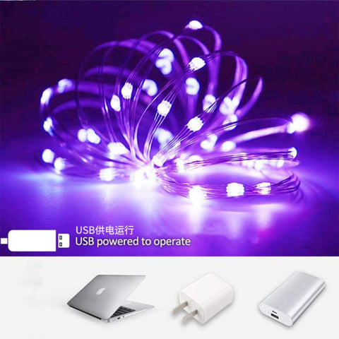 3/10/20M USB LED String Lights Copper Silver Wire Garland Light Waterproof-TI00916-Veeddydropshipping