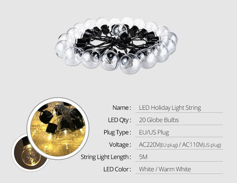 G40 Globe Patio String Light Christmas Garland Outdoor Wedding Garden Festoon-TI00914-Veeddydropshipping