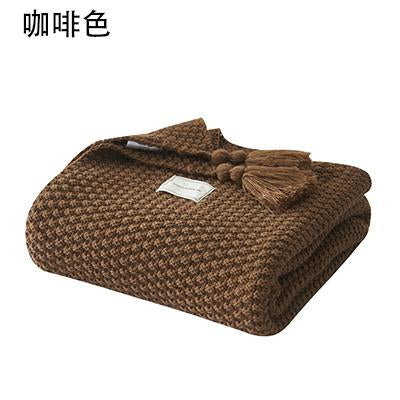 Thread Blanket with Tassel Throw Blanket-HA00444-Veeddydropshipping