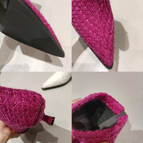 Pointed Toe Fashion Bling Ladies Modern Ankle Boots-BS00947-Veeddydropshipping