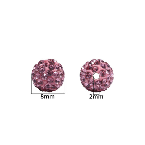 Round Fashion Rhinestone Crystal Summer Beads Diy Jewelry Making -JW01503-Veeddydropshipping