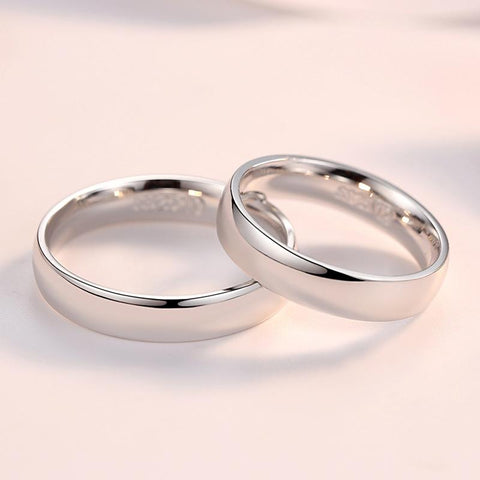100% 925 Sterling Silver Couple Ring  Simple Smooth -JW00056-Veeddydropshipping