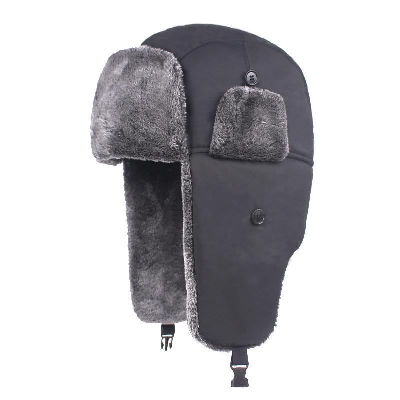 Adjustable Ushanka Hat Unisex Russian Ski Solid Fluffy Faux Fur Cap-Veeddydropshipping