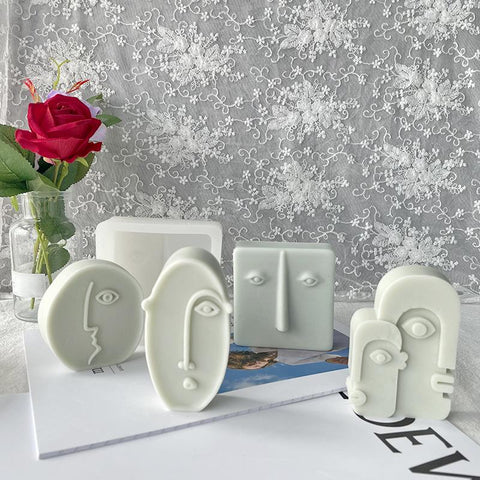 Nordic Design Atract Face Silicone Candle Mold-HA01205-Veeddydropshipping