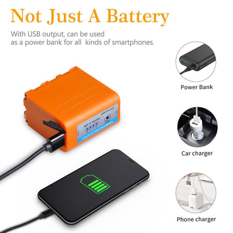 5200mAH USB Output NP-F750 F730 F770 Battery LED Power Indicator -CE00415-Veeddydropshipping