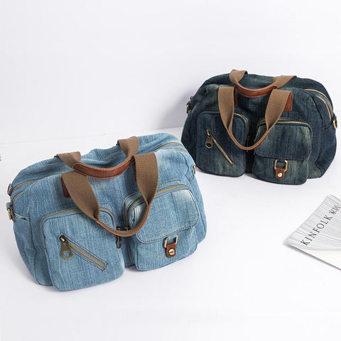 Casual Tote Bag Light Blue Denim Handbags Female Jeans Bag-BS00248-Veeddydropshipping