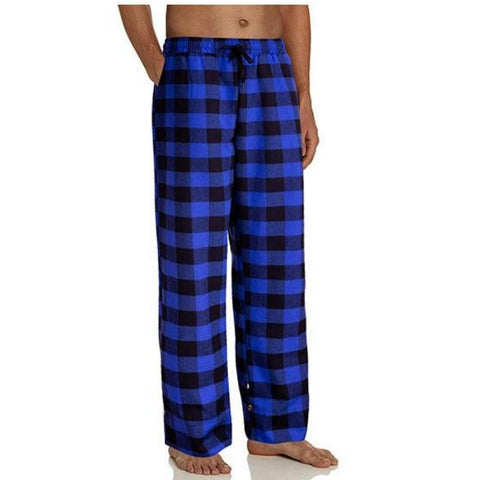Pajama Long Pant Soft Comfortable Loose Elastic Waistband Plaid-MF01601-Veeddydropshipping