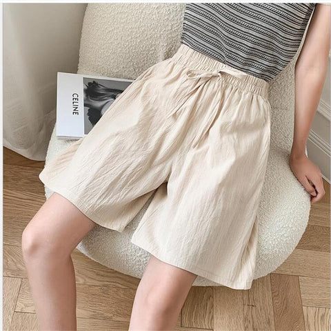 Women Shorts Casual Drawstring Elastic Waist-WF00525-Veeddydropshipping