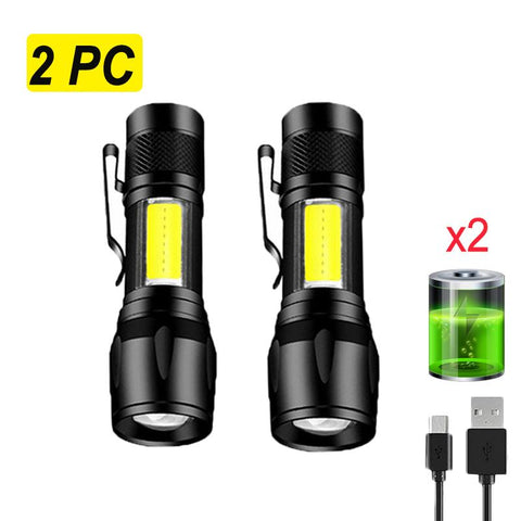 4PC High Power Rechargeable LED Flashlight Mini Zoom Torch Outdoor Camping-TI00785-Veeddydropshipping