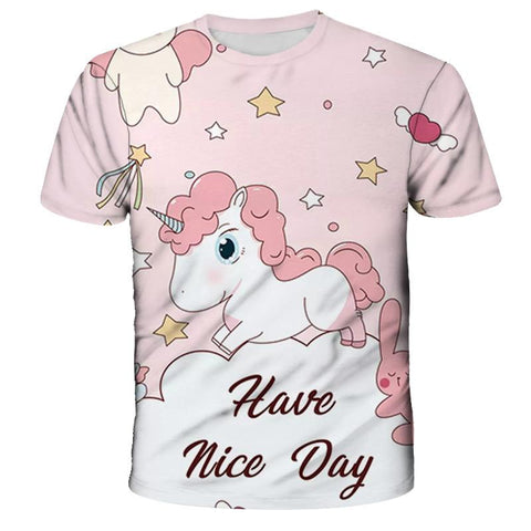 2023 New Summer Baby Boys Unicorn T shirt Cartoon Print Kids T-Shirts-TB01144-Veeddydropshipping