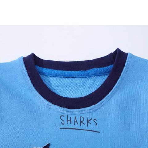 Jumping Meters Boys Long Sleeves Shark Embroidery Pattern Sweatshirts Kids-TB01344-Veeddydropshipping