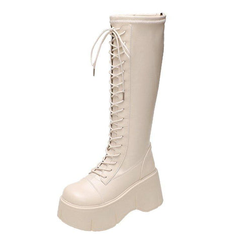 Woman Ankle Boots Soft Lace-up Ladies Chelsea Zipper-BS00930-Veeddydropshipping