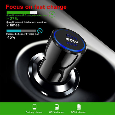 EONLINE 40W Fast Car Phone Charger-PA01155-Veeddydropshipping