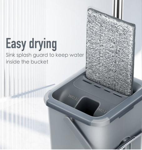 Hand Free Flat Floor Mop And Bucket Set-HA01076-Veeddydropshipping