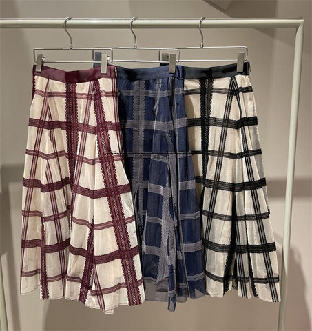 High Waist Slim A-line Long Skirt-WF00507-Veeddydropshipping