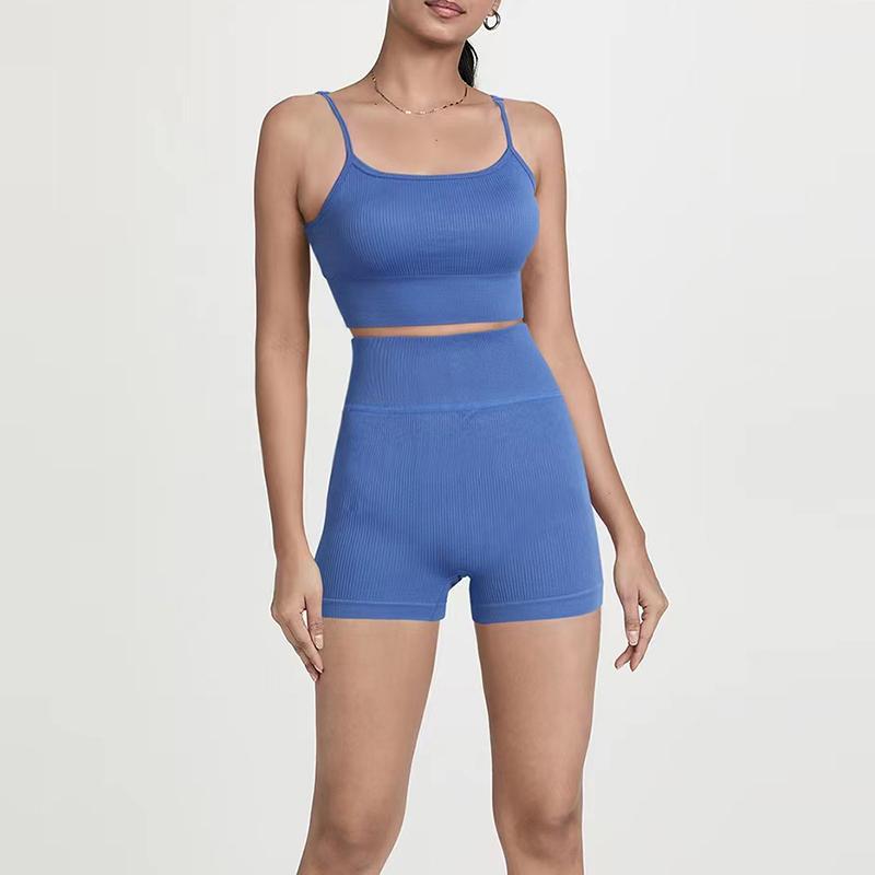 Seamless Yoga Set Gym Suits With Shorts Crop Top Sexy Bra  Women's Pants 2 Pieces-OS00758-Veeddydropshipping