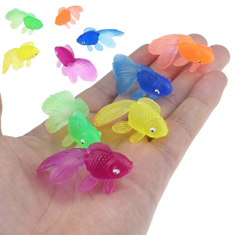 10pcs/set Kids Soft Rubber Gold Fish Baby Bath Toys for Children Simulation-TB00546-Veeddydropshipping