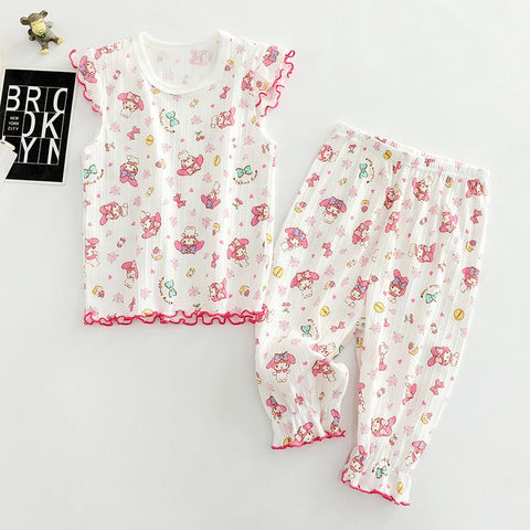 Summer Pajamas for Girls 2023 Children Sleepwear Cotton Kids Pijama-TB01050-Veeddydropshipping