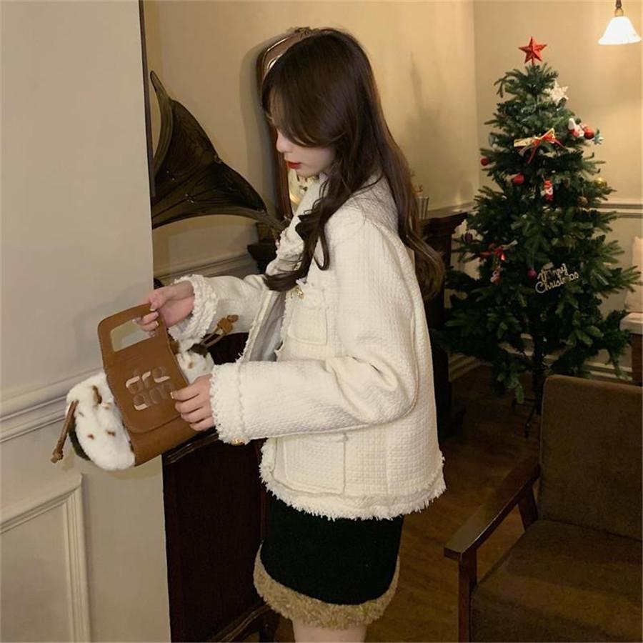 Spring Luxury Vintage Tweed Jackets Women-Veeddydropshipping