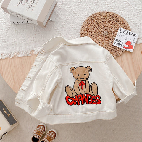 2022 Autumn New Children Bear Cardigan Denim Coat Baby Long Sleeve-TB01214-Veeddydropshipping