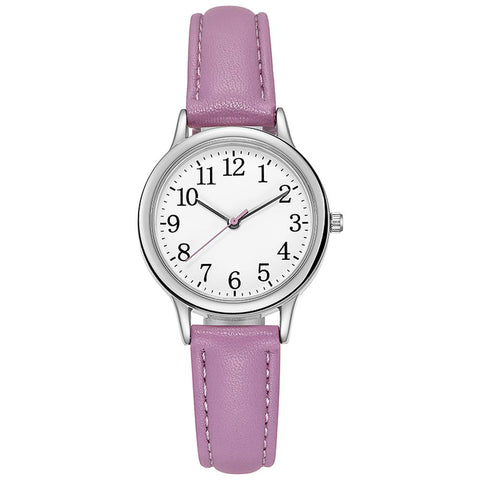 Quartz Watch Numerals Simple Leather Strap Lady Candy -JW00967-Veeddydropshipping