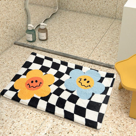 Checkerboard Carpet Non Slip Water Absorbing Mat-HA00517-Veeddydropshipping