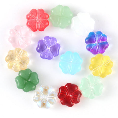 Lampwork Crystal Flower Spacer Beads  Flat Round Loose Beads-JW01481-Veeddydropshipping