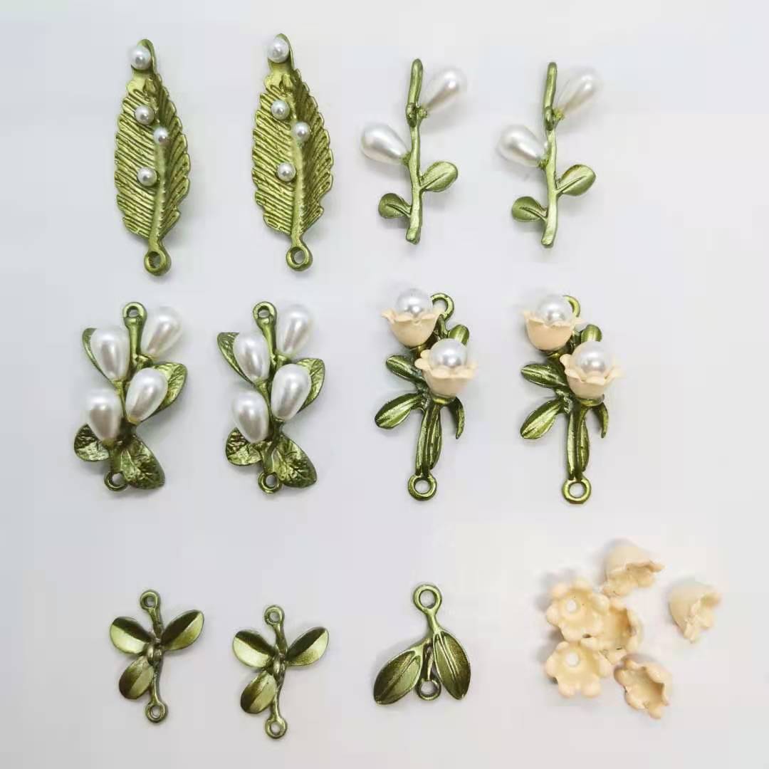 Leaves Flowers Pendant Charms Metal For DIY Jewelry Making -JW01654-Veeddydropshipping