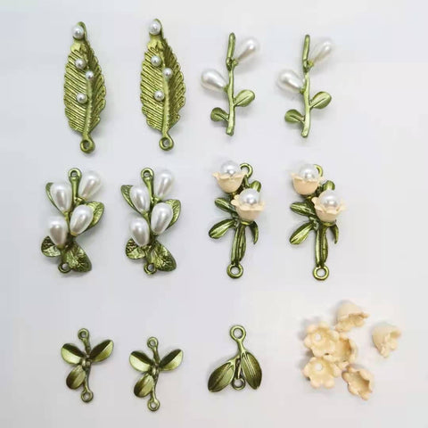 Leaves Flowers Pendant Charms Metal For DIY Jewelry Making -JW01654-Veeddydropshipping
