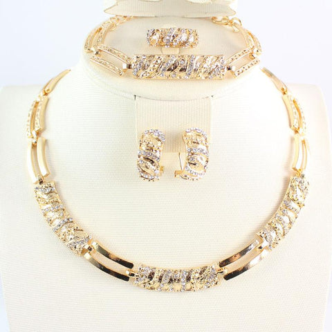 African Beads   Crystal  Bracelet Jewelries Set  -JW00362-Veeddydropshipping