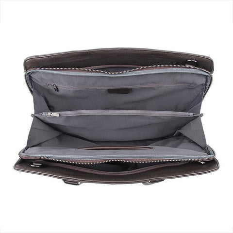 Genuine Leather 14&#39;&#39; Laptop Office Men Briefcase-BS00495-Veeddydropshipping